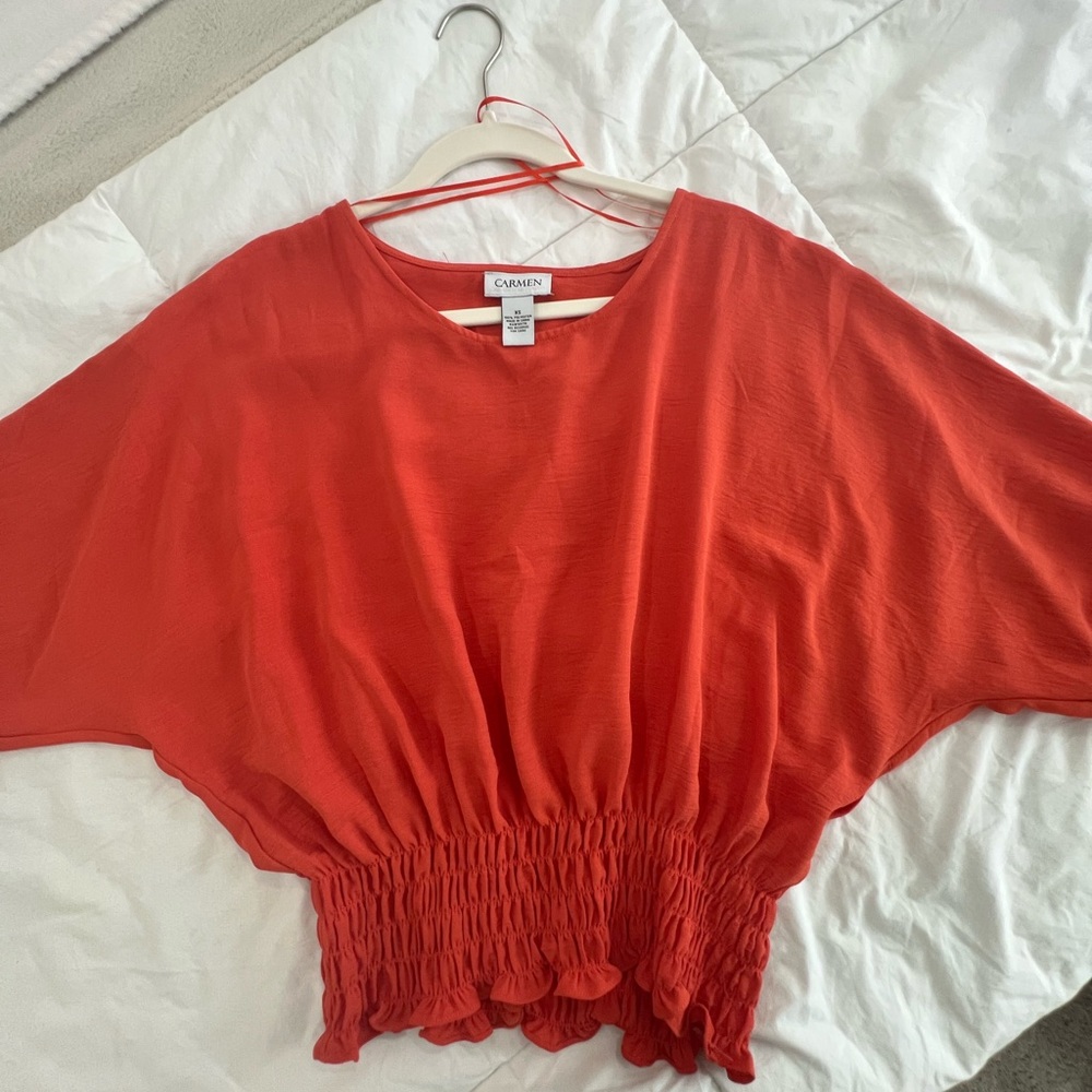 Carmen Marc Valvo Red Blouse